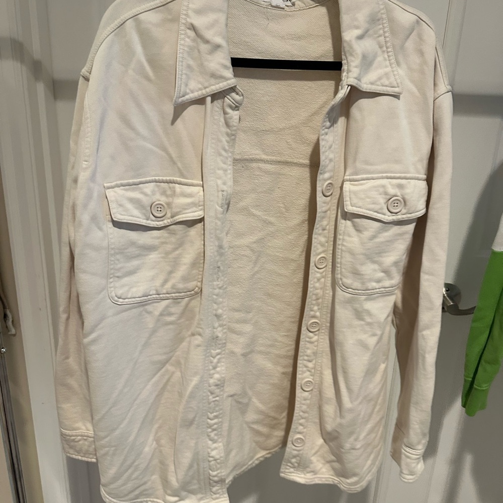 Good American Cream shacket